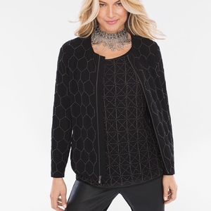 Chico's Beaded Bomber Size 4